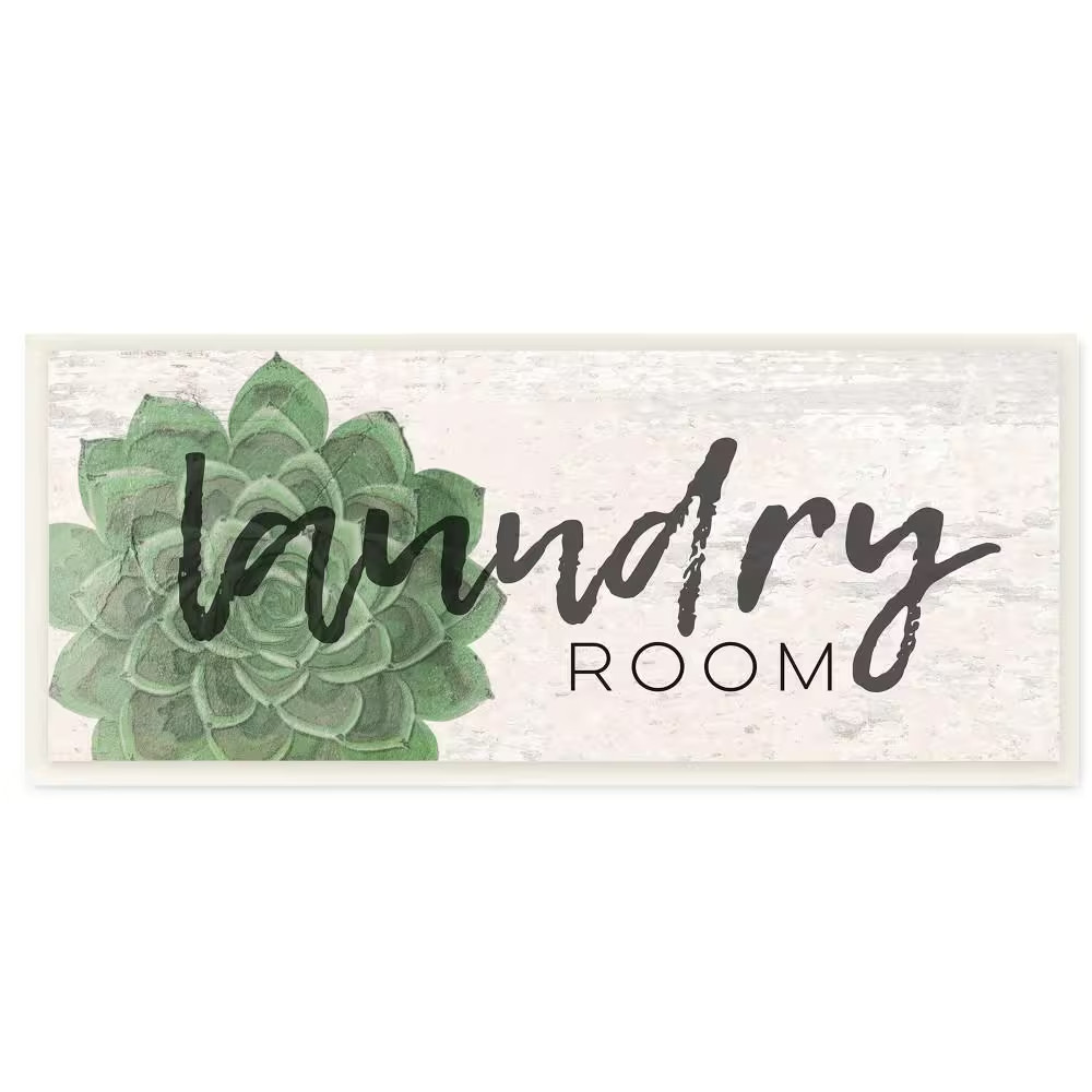 7 In. X 17 In. «Laundry Room Green Succulent Soft Textured Paper Look» by Jessic