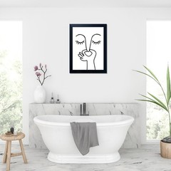 Humorous Bathroom Wall Decor Funny Toilet Canvas Art Framed Picture Print Sign
