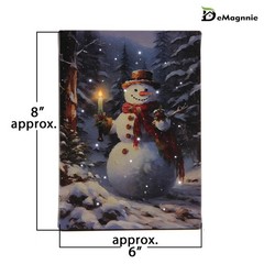Light Up Snowman Decor w/Timer, Christmas Pictures Winter Forest Landscape Pr…