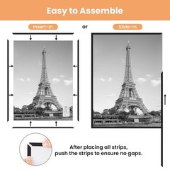 upsimples 12×16 Picture Frame Black 3 Pack, Scratch-Proof Poster 12×16,