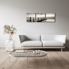 Canvas Wall Art Print Painting Picture Home Dec Photo Landscape Bridge Lake Gray