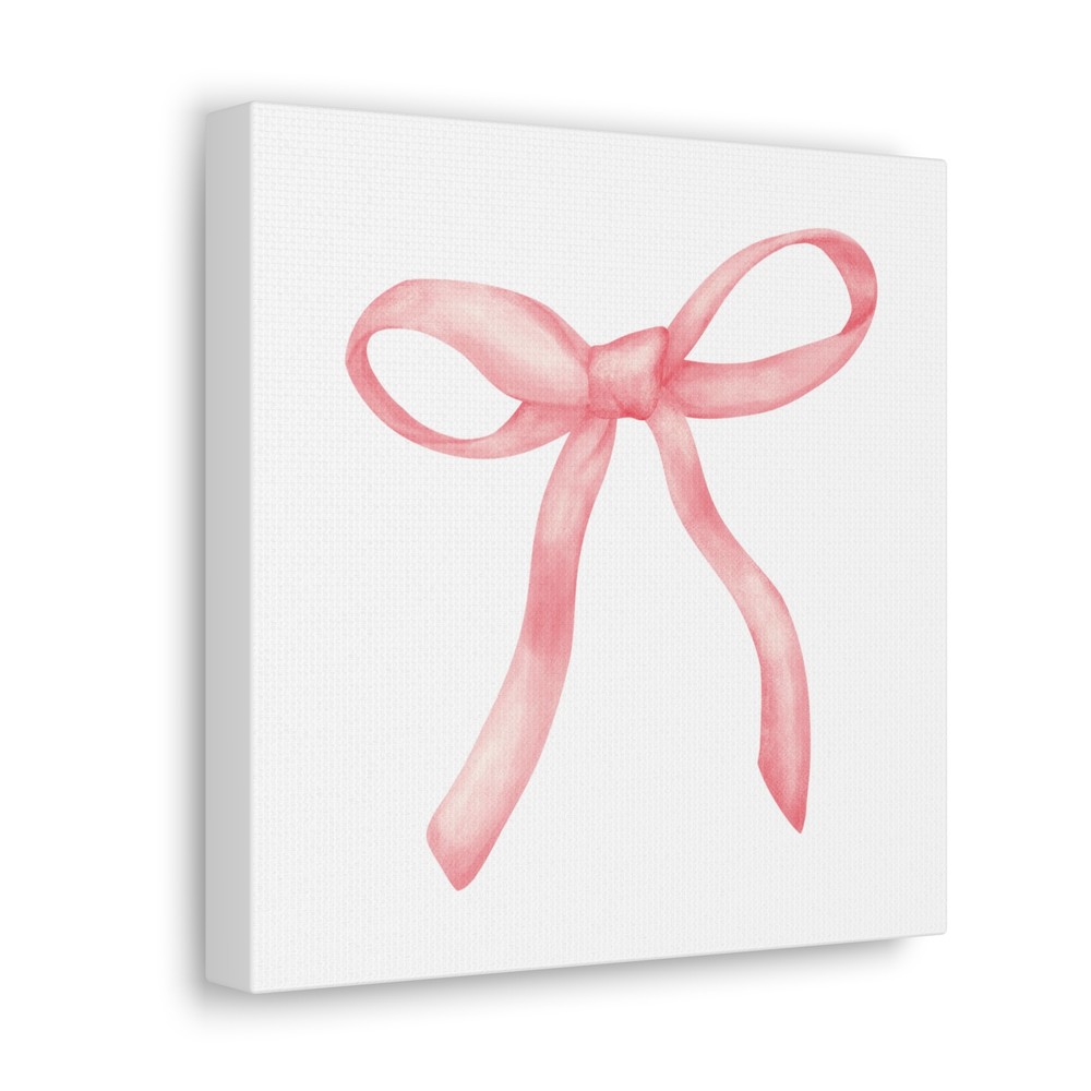 Feminine Coquette Bow Canvas Art Blush Pink Pastel 100% Cotton Easy Install