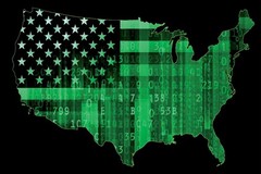 Cyber Security USA Map Digital Map with Cities in Detail Map Posters for Wall Ma