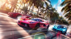 Luxury Sports Cars Speeding poster A4/A3 Choose size Semi-Gloss poster only