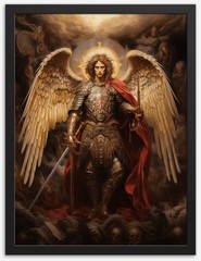 Archangel St. Michael Poster #1 Framing Optional Sacred Christian Satin Wall Art