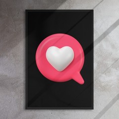 Heart, love impression 24×36 Framed Canvas Print