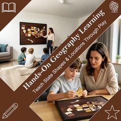 Wooden USA Travel Map Puzzle, United States Journey Tracker with Removable 50 St