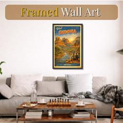 Sedona Arizona Framed Travel Poster 11×17 Vintage Retro Wall Art Gift Decor