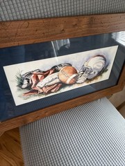 Football Decor Sport Theme Ready Hang 23.5 Inch X 13.5 Inch Watercolor Print