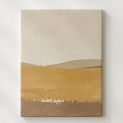 Minimalist Abstract Canvasoff-White & Mustard Yellow Color Block Art Wall Art