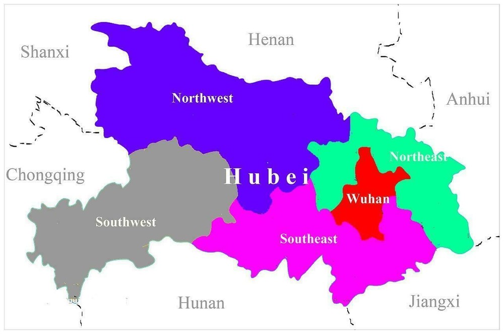 HUBEI CHINA PROVINCE MAP GLOSSY POSTER PICTURE PHOTO BANNER PRINT wuhan ch 5791