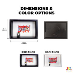 Office Money 3D Wall Art, Shadow Box Frame with Hand-Painted Graffiti & Minifig