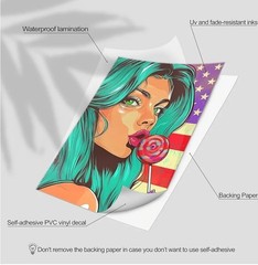 Women Pop Art Gallery Style Portrait Poster Wall Vinyl Stickers (8″x11.5″ 12pc)