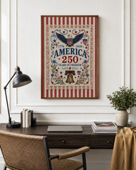 Retro America 250 Years Anniversary Poster 4th of July Patriotic