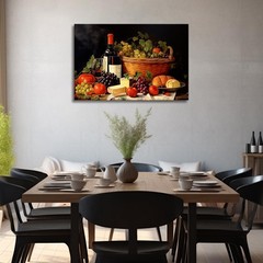 Kitchen Wine Wall Art Food Picture Prints Grape Fruit Still Life Painting Mod…