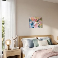 KKJ Pink Abstract Canvas Wall Art, 12 x 16 Inches 16″L x 12″W,