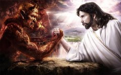 GOOD VERSUS EVIL GLOSSY POSTER PICTURE PHOTO jesus christ devil satan god 1288