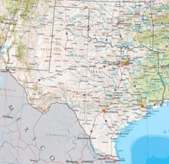TEXAS STATE ROAD MAP GLOSSY POSTER PICTURE PHOTO PRINT highway city houston 3426