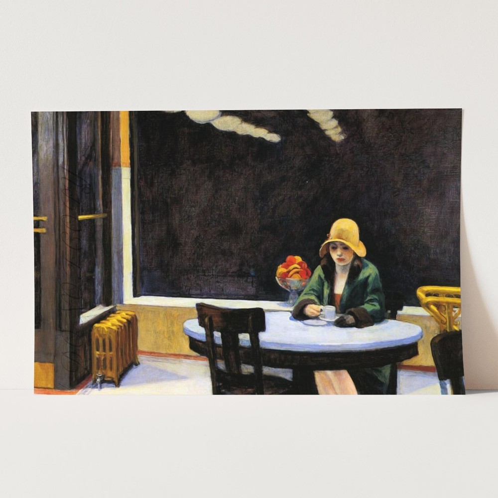 Automat 1927 Girl In Cafe Edward Hopper Girl Having Coffee Wall Art Poster Print