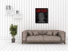 Motivational 10 Things that Require Zero Talent Office Positive Quotes Wall Art