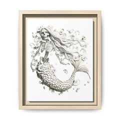 Gothic Mermaid Printable Art Skeleton Siren PDF Wall Decor Download #2