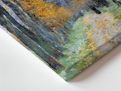 Impressionist Autumn Landscape Canvas Wall Art With Pathway Trees And Figures