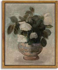 Framed Canvas Prints Art Vintage Decor, Home Eclectic Roses in Vase Classical…