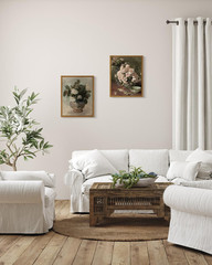 Framed Canvas Prints Art Vintage Decor, Home Eclectic Roses in Vase Classical…