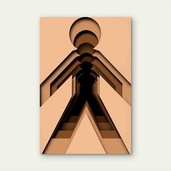 Paper Figure Small Figure Cut Out Paper 40x60cm Metal Print Ready to Hang