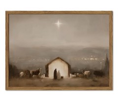 Vintage Nativity Scene Wall Art, Jesus Birth Wall Decor Paintings Christian B…