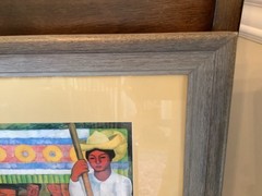 Vintage Diego Rivera The Flower Boat Art Print Mexican Modernism Folk Art Framed
