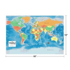 ProMaps Official 2019 World Map Classroom Reference Poster 12×18