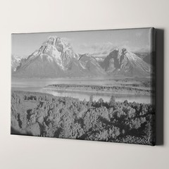 Ansel Adams Mount Moran Grand Teton Landscape Canvas Print Wall Art