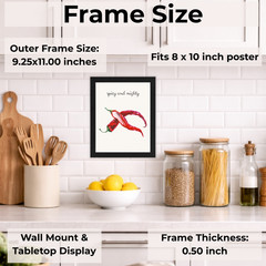 Colorful Kitchen Wall Art Set of 3 Framed 8×10 Funny Food Pun Prints Gift Decor