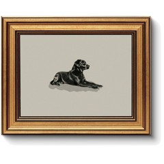 Black Dog Wall Decor 8x10in – Vintage Gold Framed Canvas Art