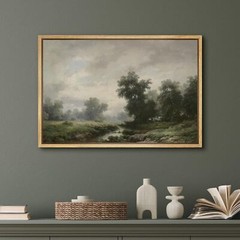 Wall26 Tranquil Riverside Framed Wall Art Abstract European Canvas Print