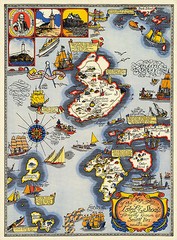 1921 Pictorial Map the Isles of Shoals known as Smiths Iles Wall Art Poster