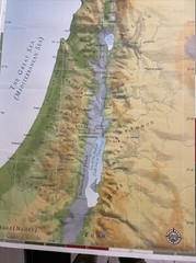 Historical Medieval Mid East Map 39″ X 27″. Israel Settlement In Canaan.