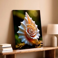 Canvas Spiral Seashell Coastal Nature Beach Photo Living Room Modern Style Print