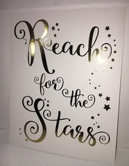 Reach For The Stars Motivational Wall Art 8″x10″ Gold Foil on White Cardstock