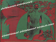 ARTIST UNKNOWN Untitled 24.5″ x 32.5″ Offset Lithograph Contemporary Green, Red