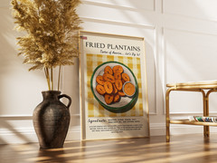 Fried Plantains Recipe Poster Tasty Food Art Print Kitchen Wall Decor Gift Print