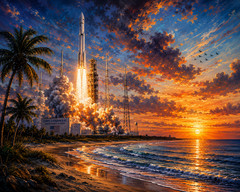 Cape Canaveral Rocket Launch 8.5×11 Photo Print Space Coast Florida Wall Art