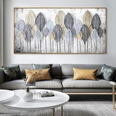 Gold Leaf Canvas Wall Art 20×40 Inch – Black White Abstract Nature Landscape …