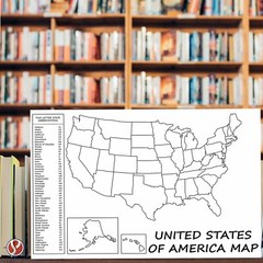 United States Map – Blank USA Poster, US Educational Map – 11 x 17 – 10 per Pack