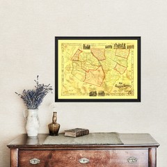 Old Map of Greene County, NY 1856 – Vintage New York Art