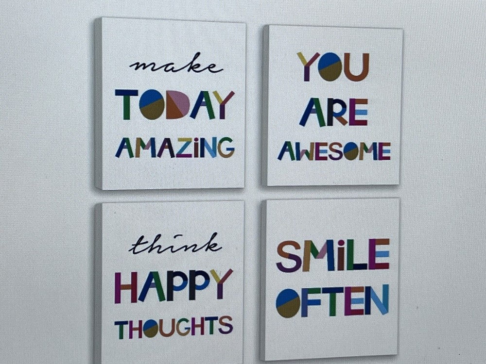 Watercolor Words HPNIUB Inspirational Quote Art Print, Set of 4 Pcs (8X10inch)