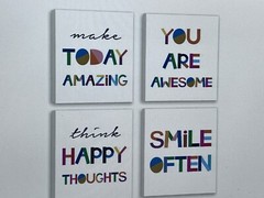 Watercolor Words HPNIUB Inspirational Quote Art Print, Set of 4 Pcs (8X10inch)