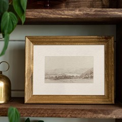 Sketch Neutral Wall Art for Home Decor, Farmhouse Landscape Mountain Forest S…