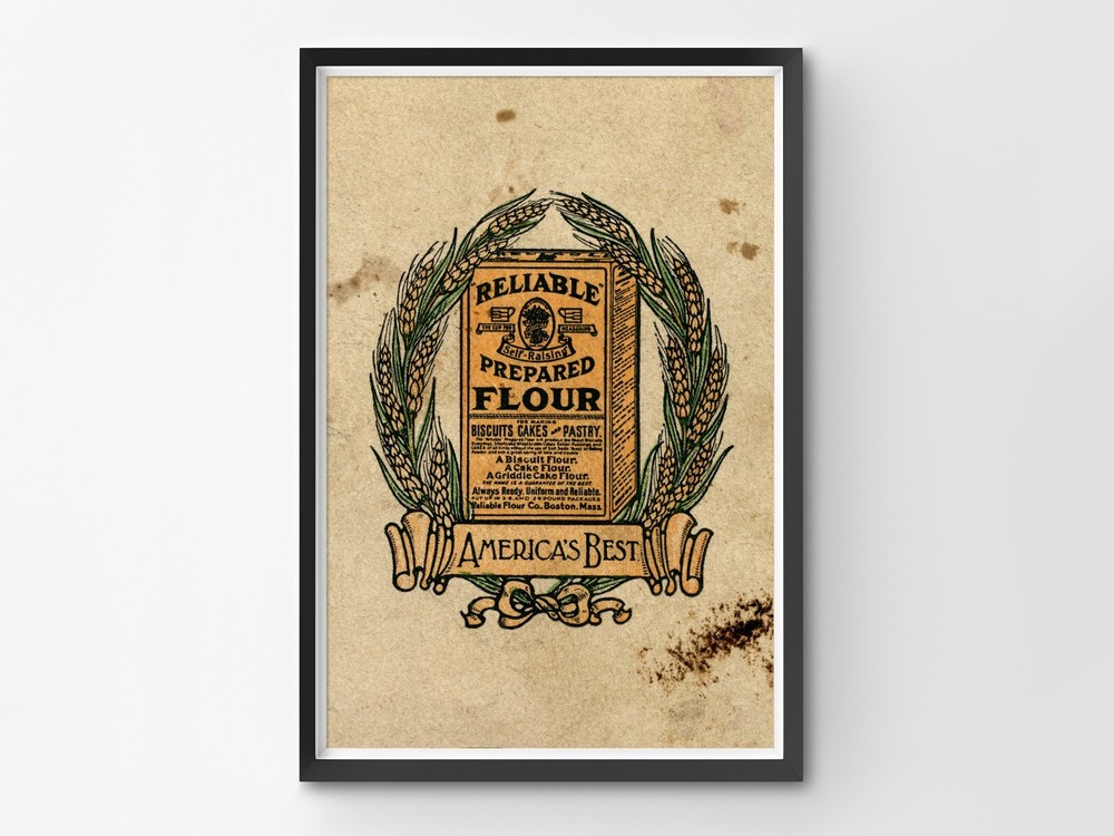 Reliable Flour Art POSTER! (up to 24 x 36) – 1915 – Cookbook – Vintage – Logo
